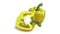 Sliced yellow bell pepper isolated