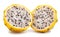 Sliced yellow dragonfruit pitahaya