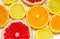 Sliced â€‹â€‹grapefruit, orange and lemon