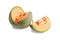 Slices appetizing Melon fruit isolated on white backgroun