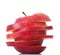 Slices apple on white background