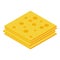 Slices cheese icon, isometric style