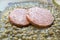 Slices of cotechino with lentils