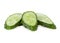 Slices cucumber on white