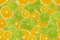 Slices of fresh lime and lemon seamless pattern