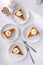 Slices of traditional pumpkin pie in a light and bright setting