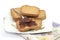 Slices wholemeal bread with jam for