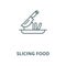 Slicing food vector line icon, linear concept, outline sign, symbol