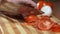 Slicing fresh organic tomato for delicious meals