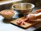 Slicing pork ribs on cutting board