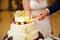 Slicing the wedding cake