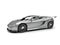 Slick metallic silver modern super sports car