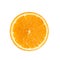 Slide circle cut of ripe fresh Orange fruit isolated on the whit
