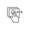 Slide, document, touch, finger icon. Element of corruption icon. Thin line icon on white background