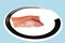 Slide fish on white dish to creative for design and decoration