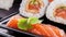 Slide motion of sushi food