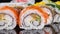 Slide motion of sushi food