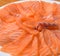 Slided Raw Salmon in white dish on wood blackground