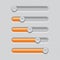 Slider bars. Gray orange volume level console