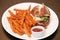 Slider Burger and Sweet Potato Fries