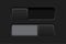 Slider buttons. Black 3d rectangle icons