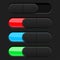 Slider buttons. Colored 3d oval icons