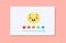 Slider for colored emotions. Emoji user feedback with emotion rating happy green smiling and upset red crying.