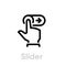 Slider hand gesture icon. Editable line vector.