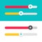 Slider ui element design vector set, flat cartoon modern sliders for web sites isolated on color and white background