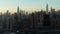 Slider of waterfront and tall buildings in downtown borough at dusk. Iconic Empire state building, Chrysler and One
