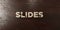 Slides - grungy wooden headline on Maple - 3D rendered royalty free stock image