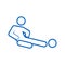 Sliding Tackle Football Soccer Sport Outline Figure Symbol Vector Illustration