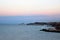 Sliema, Malta, July 2014. Sunset over the island and yacht overlooking the sea.