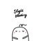 Slight bleeding early symptom of pregnancy hand drawn illustration with cute marshmallow