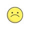 Slightly frowning face emoticon filled outline icon