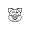 Slightly Frowning Piggy Face Emoji line icon