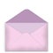 Slightly opened pink envelope