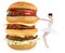 Slim balerina rejecting big burger to stay fit