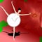 Slim ballerina dancing on petal of beautiful red flower