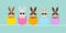 Slim Banner Five Easter Bunny Eggshell Sunglasses Turquoise
