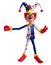 Slim clown pointing pose