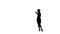 Slim dancer woman dancing latino, slow motion. White background, silhouette