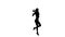 Slim dancer woman dancing samba, slow motion. White background, silhouette