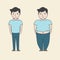 Slim and Fat, Cartoon vector