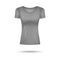 Slim fit grey women`s T-shirt with blank copy space - realistic mockup