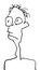 Slim funny man caricature portrait