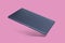 Slim modern laptop on pink background with shadow