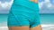 Slim waist close up of sporty woman on beach - Weight Loss Concept