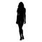 Slim woman catwalk vector silhouette