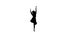 Slim woman dancer dancing contemporary dance, turns around, on white, silhouette, slow motion